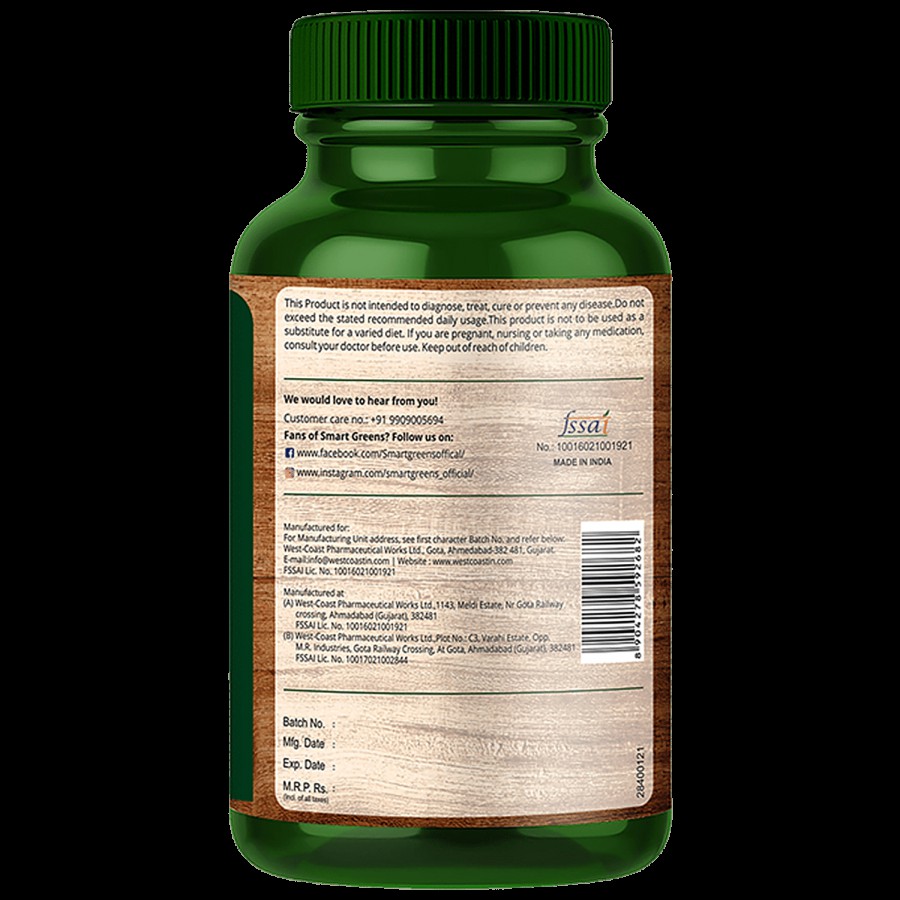 Smart Greens Plant Based Sleep Formula Capsules - Improves Concentration