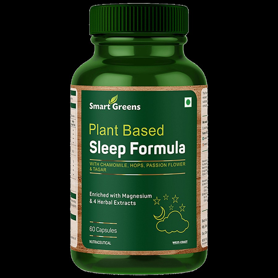 Smart Greens Plant Based Sleep Formula Capsules - Improves Concentration