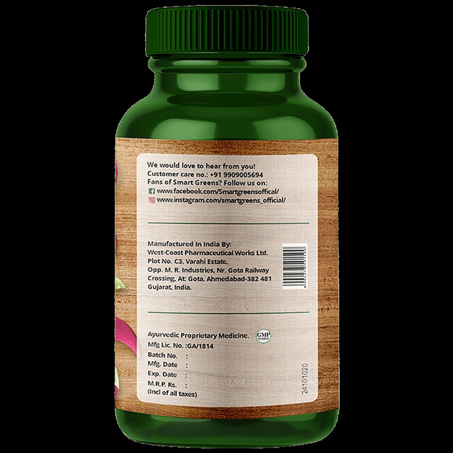 Smart Greens Plant Based Wholefood Biotin 5000 mcg Capsules - For Healthy Hair