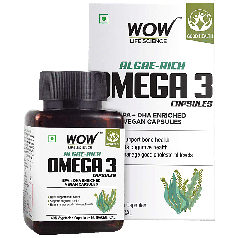 WOW Life Science  Algae-Rich Omega 3 Capsule - Helps Improve C