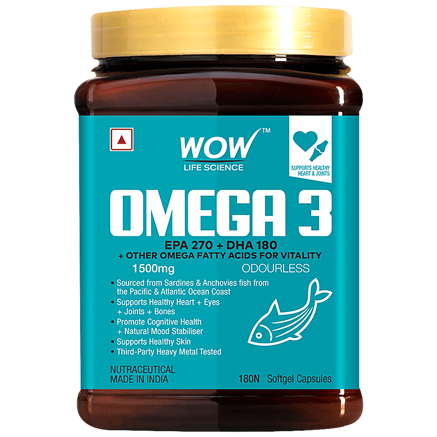 WOW Life Science  Omega-3 Capsule With Fish Oil - Supports He