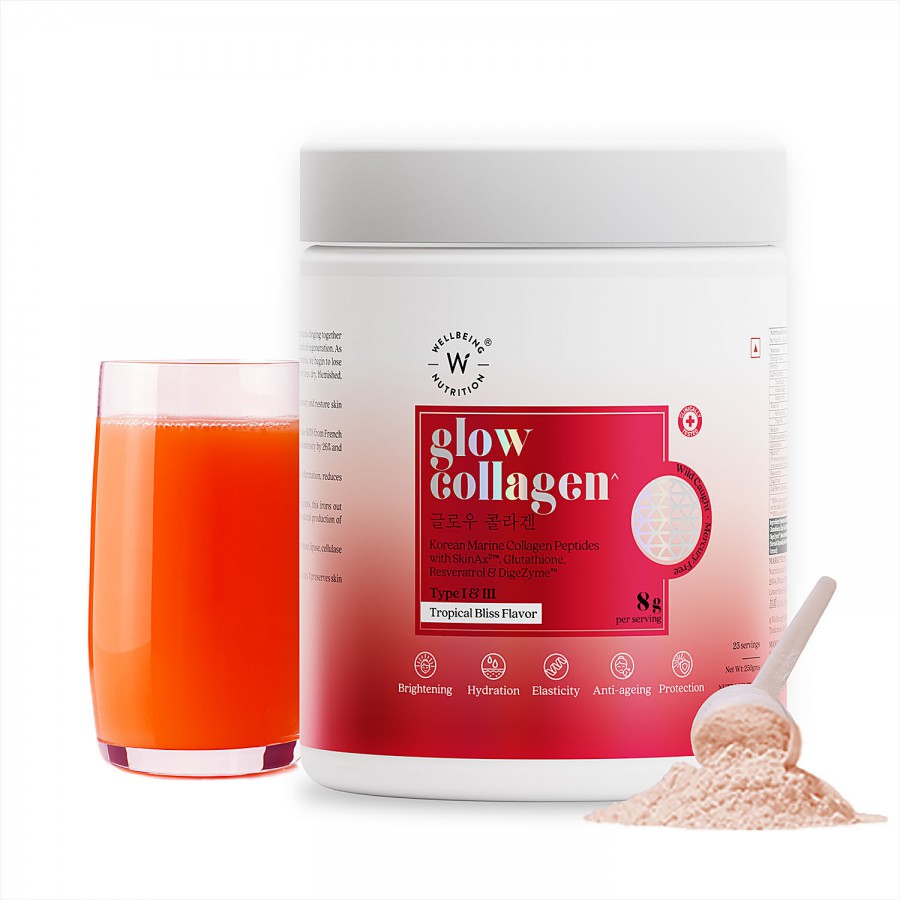 Wellbeing Nutrition Glow Japanese Marine Collagen -Tropical Bliss Flavor