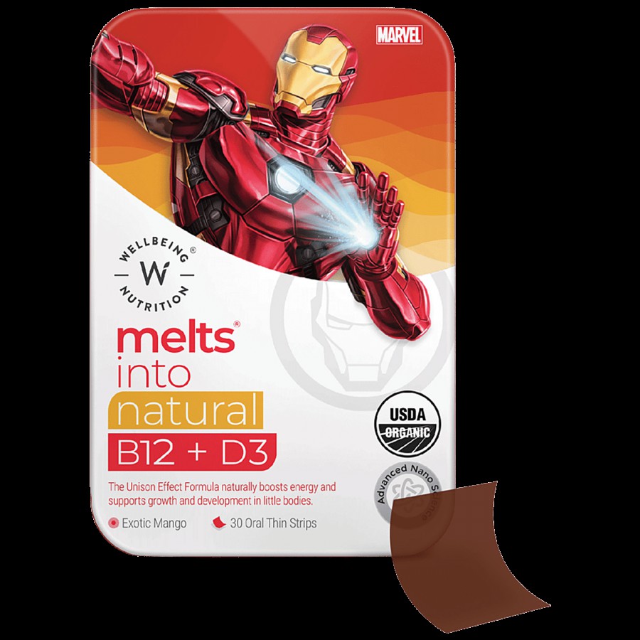 Wellbeing Nutrition Iron Man Melts Kids Organic Vitamin B12