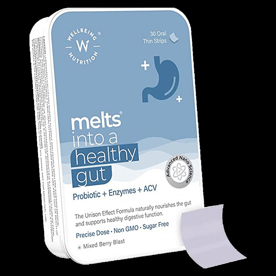 Wellbeing Nutrition Melts Healthy Gut Oral Thin Strips - Probiotic