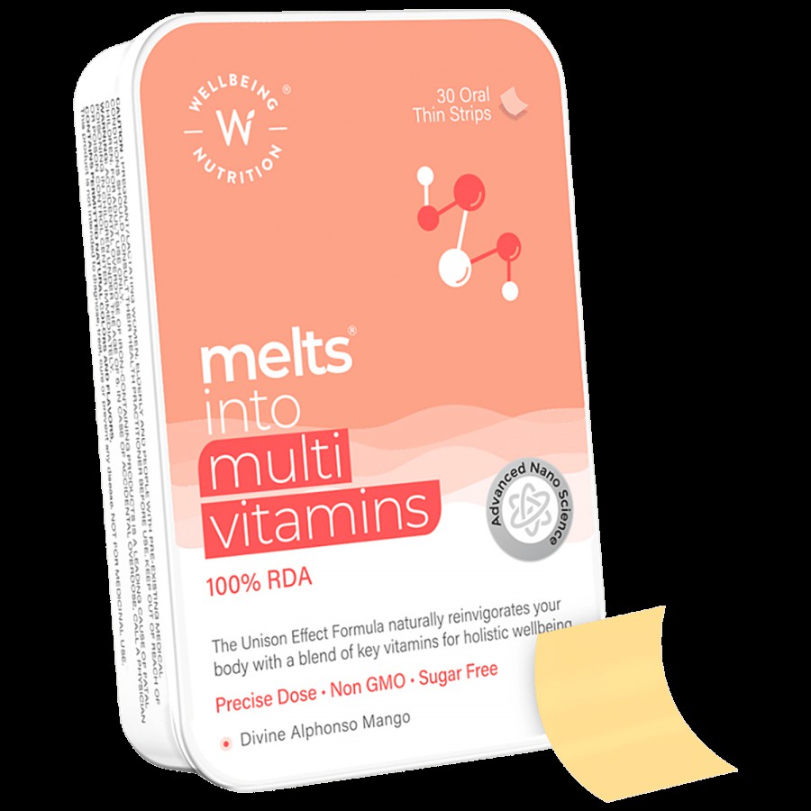 Wellbeing Nutrition Melts Multi-Vitamins Oral Thin Strips - 100% RDA