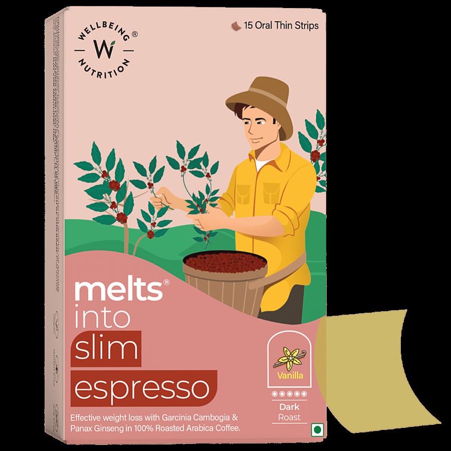 Wellbeing Nutrition Melts Slim Espresso Coffee Oral Thin Strips - Vanilla