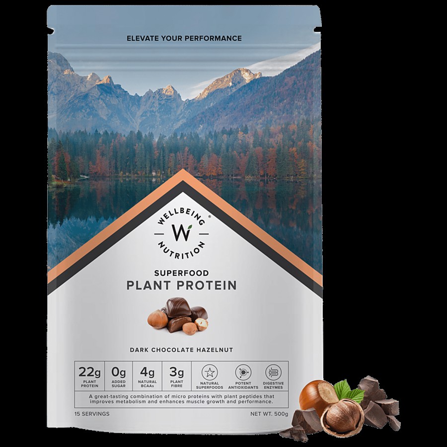 Wellbeing Nutrition Organic Vegan Plant Protein Isolate - Dark Chocolate Hazelnut