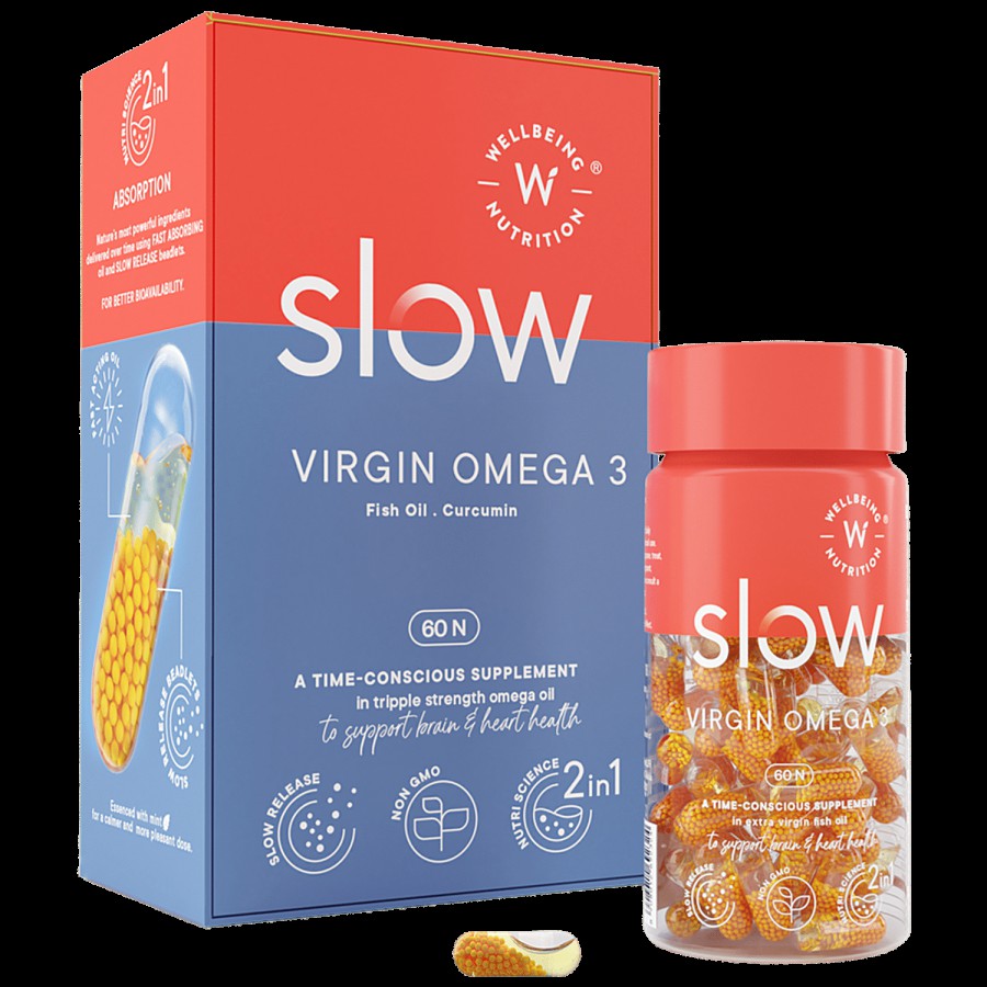 Wellbeing Nutrition Slow Extra Virgin Omega-3 - Fish Oil & Curcumin