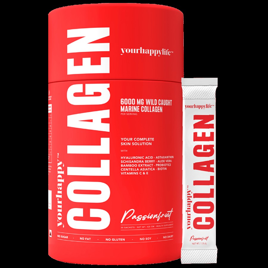 YourHappyLife Collagen Advanced - 6000 mg Pure Wild Marine Collagen For Glowing