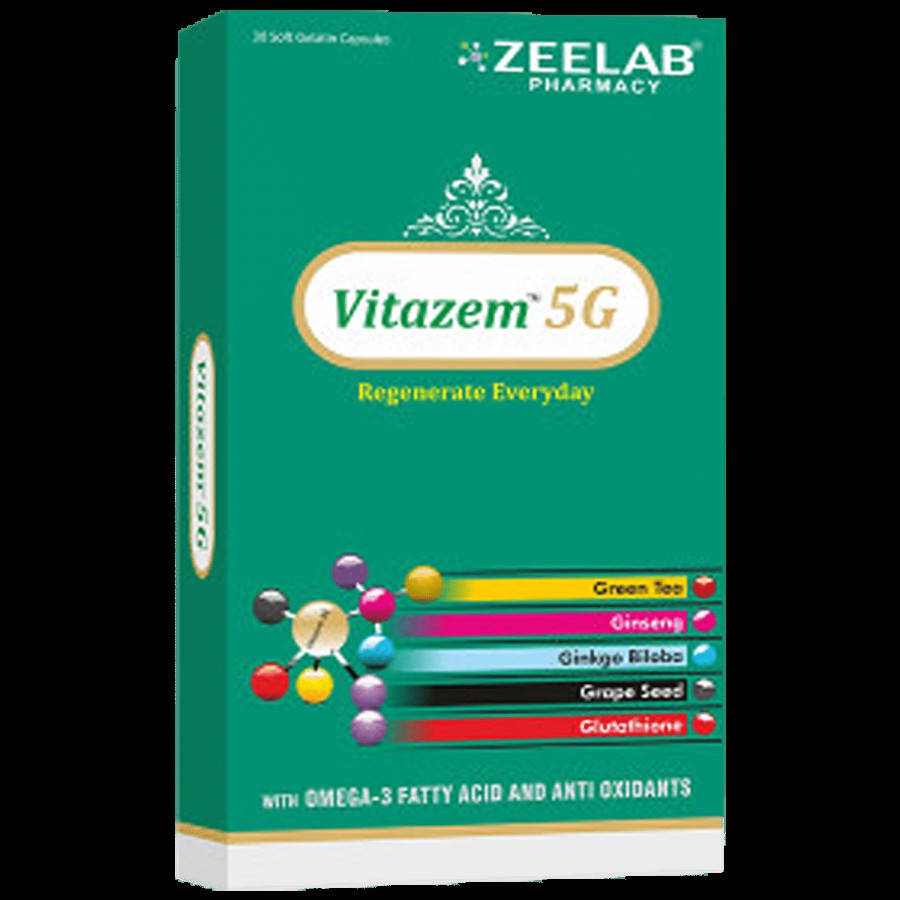 ZEELAB Vitazem-5G Multivitamin Capsule - With Omega-3 Fatty Acid & Antioxidants