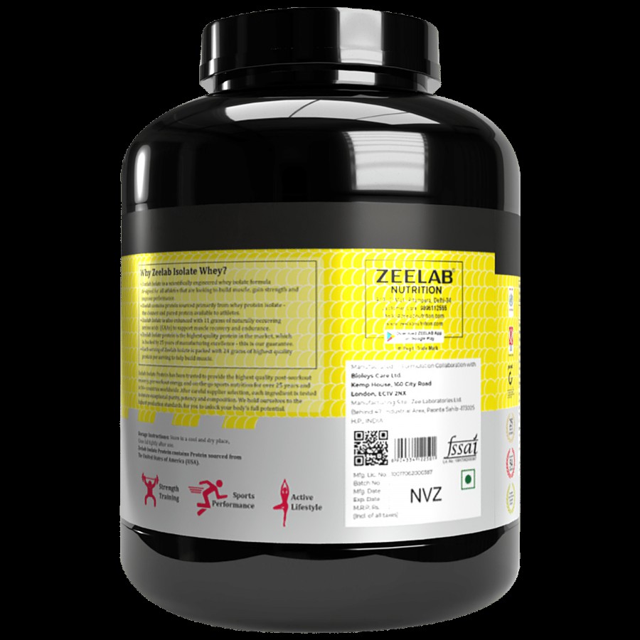 ZEELAB Whey Protein Isolate Powder - For Muscle Support & Recovery