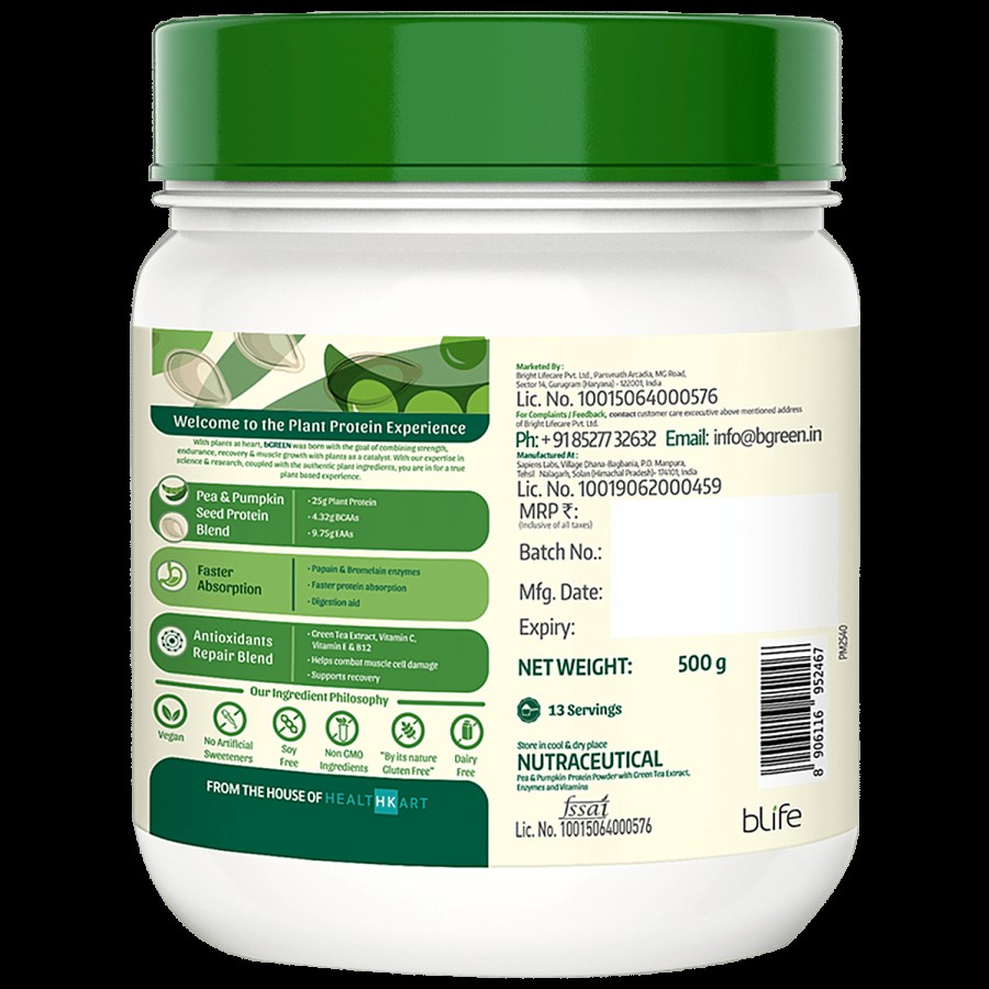 bGREEN bGREEN by HealthKart Vegan Plant Protein Powder