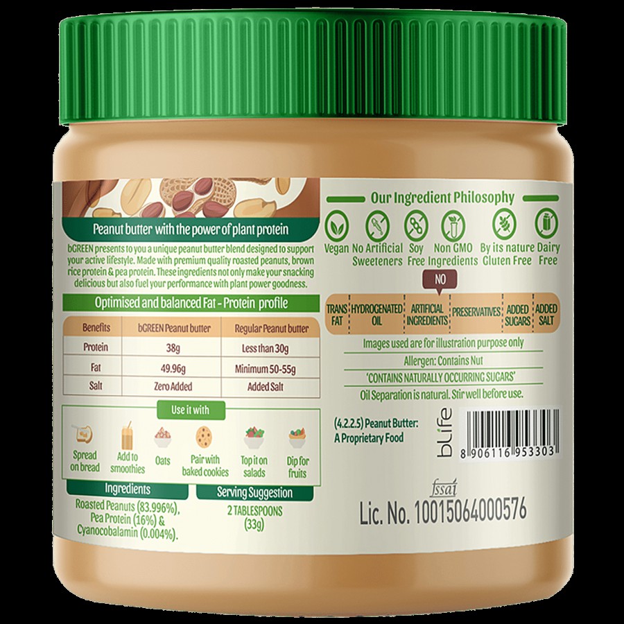 bGREEN bGREEN by HealthKart Vegan Protein Peanut Butter