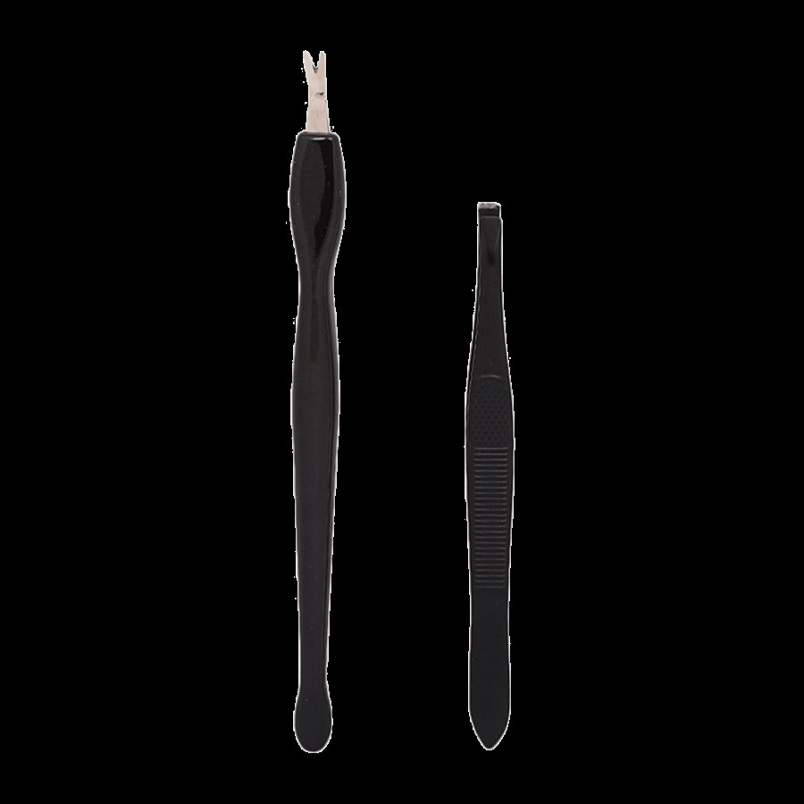 Baol Tweezers & Cuticle Remover - Black