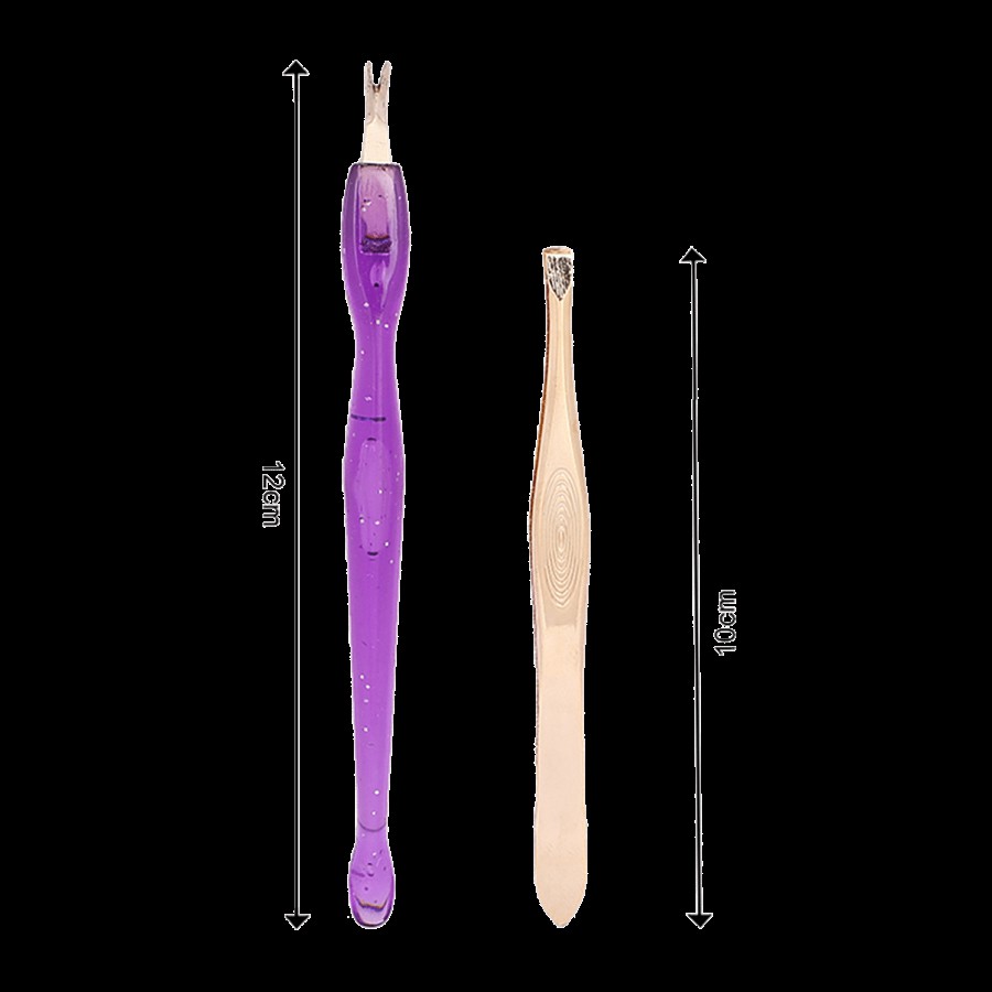 Baol Tweezers & Cuticle Remover - Plastic & Stainless Steel