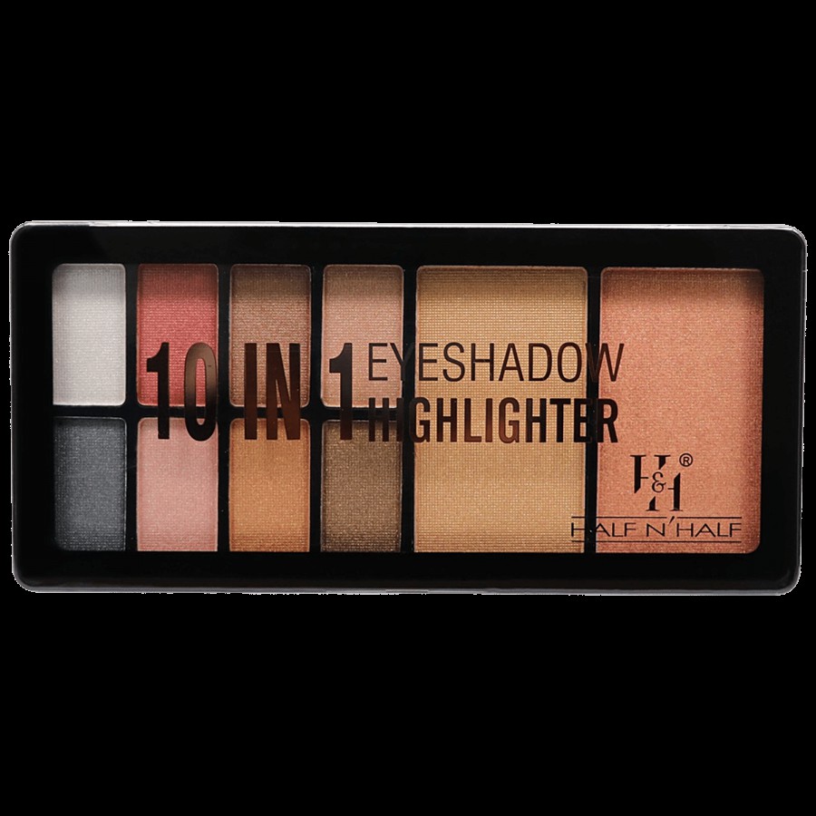 Half N Half 10 In 1 Eyeshadow & Highlighter - Makeup Palette