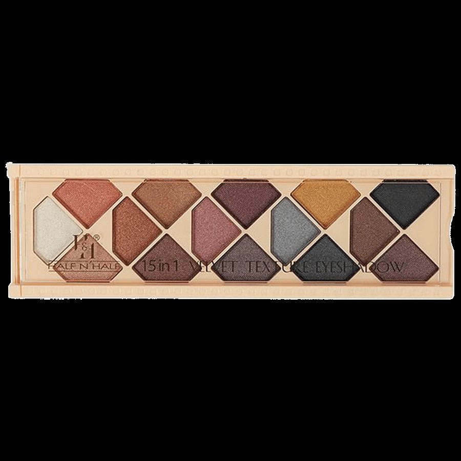 Half N Half 15 In 1 Velvet Texture Eyeshadow - Long-Lasting