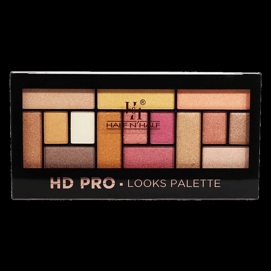 Half N Half HD Pro Looks Makeup Palette - Eyeshadow & Highlighter