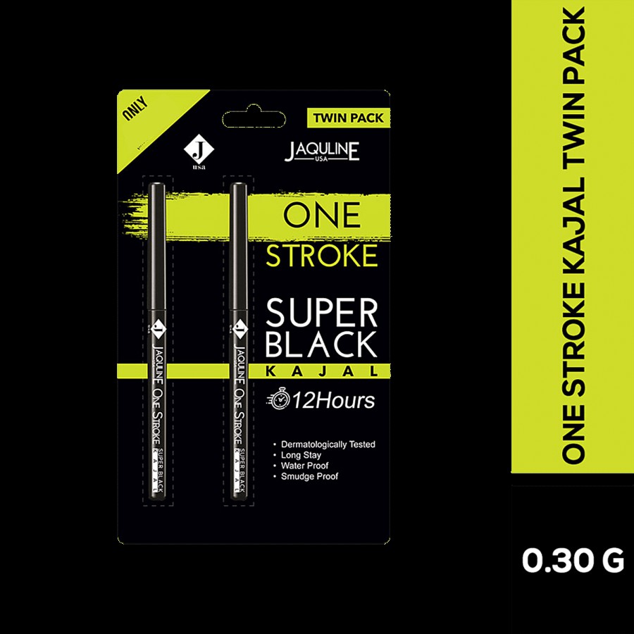 Jaquline USA One Stroke Super Black Kajal - Long Lasting