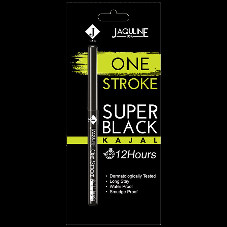 Jaquline USA One Stroke Super Black Kajal - Water & Smudge Proof