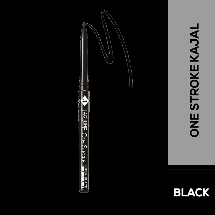 Jaquline USA One Stroke Super Black Kajal - Water & Smudge Proof