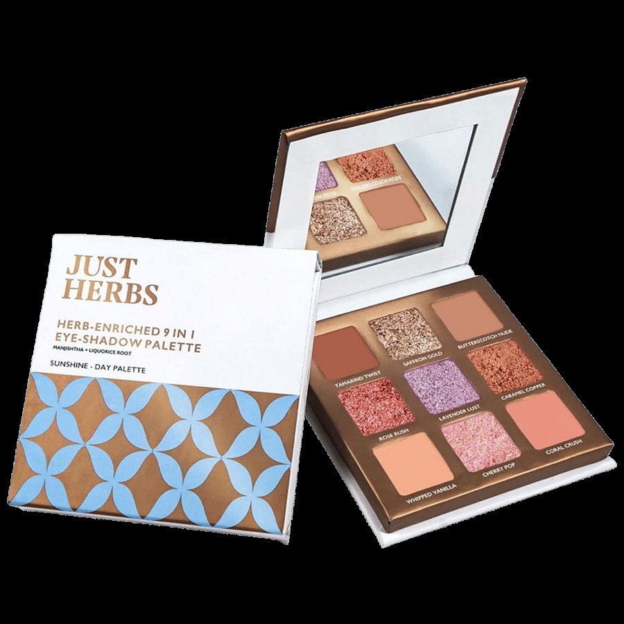 Just Herbs Herb-Enriched 9 In 1 Eye Shadow Palette -  Long Wearing