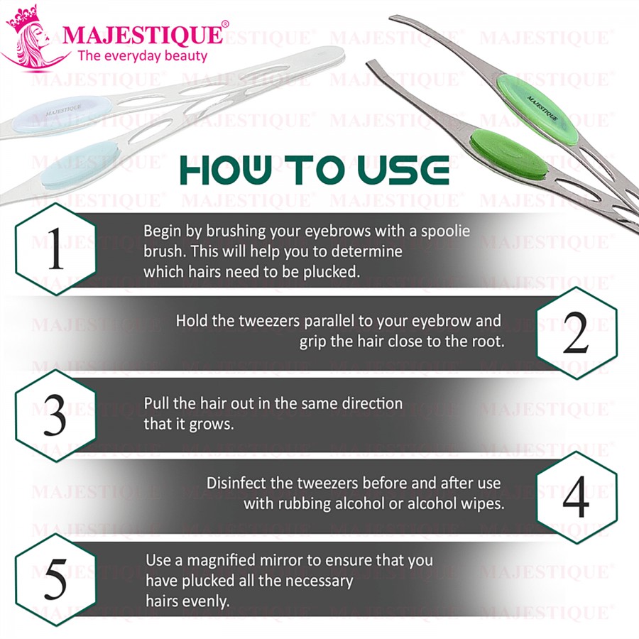 Majestique Professional Slant-Tip Tweezer - Non-Slip Grip