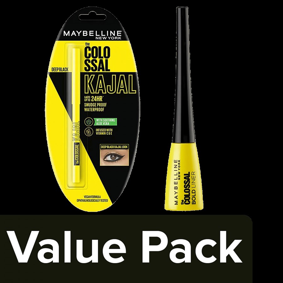 Maybelline New York Colossal Bold Liner + Colossal Kajal Combo Pack