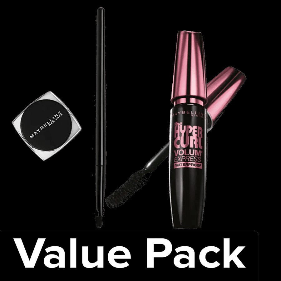 Maybelline New York Dramatic Gel Liner 2.5g + New York Hyper Curl Mascara-Waterproof 9.2ml