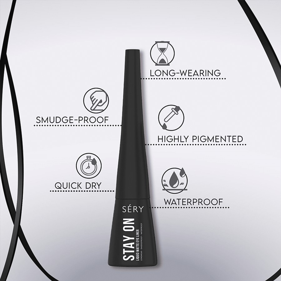 Sery Stay On Liquid Matte Eyeliner - Enriched With Argan Oil