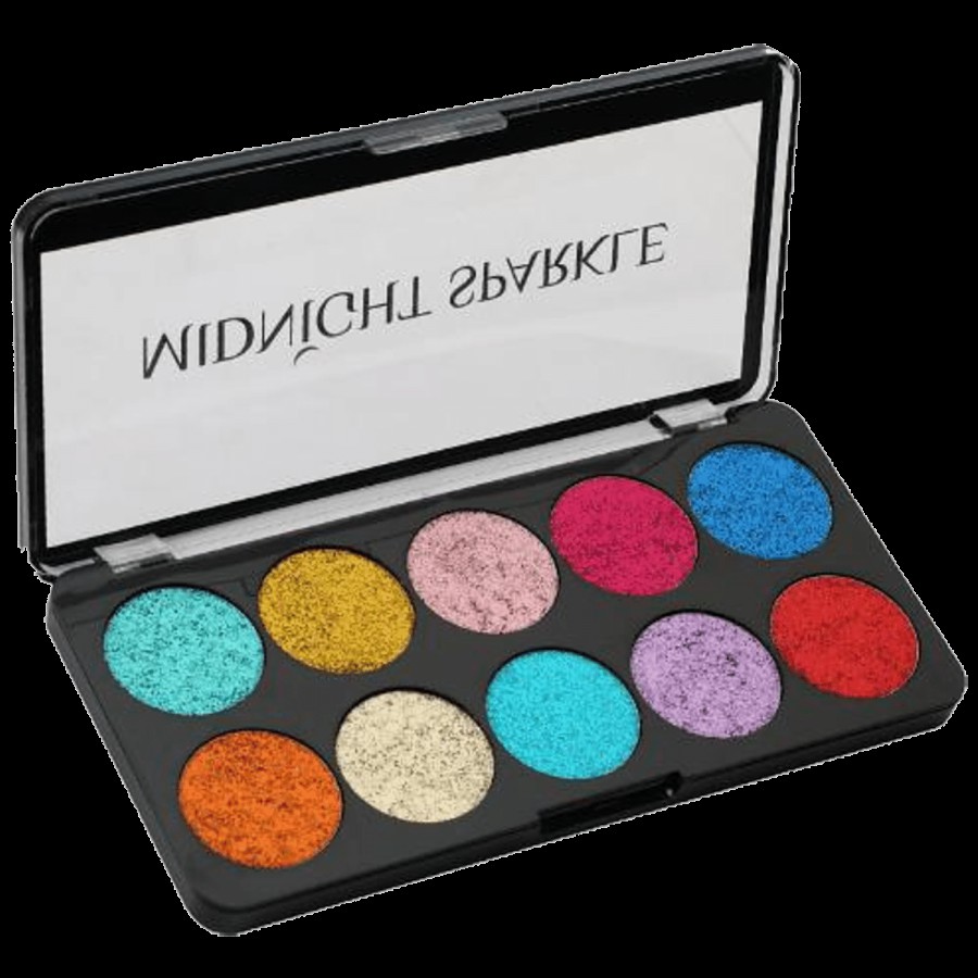 Swiss Beauty Midnight Sparkle Glitter Eyeshadow Palette - Lightweight