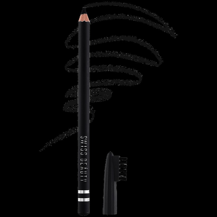 Swiss Beauty Waterproof Eyebrow Pencil With Brush - Smudge Proof Eyebrow Definer Pencil Shade