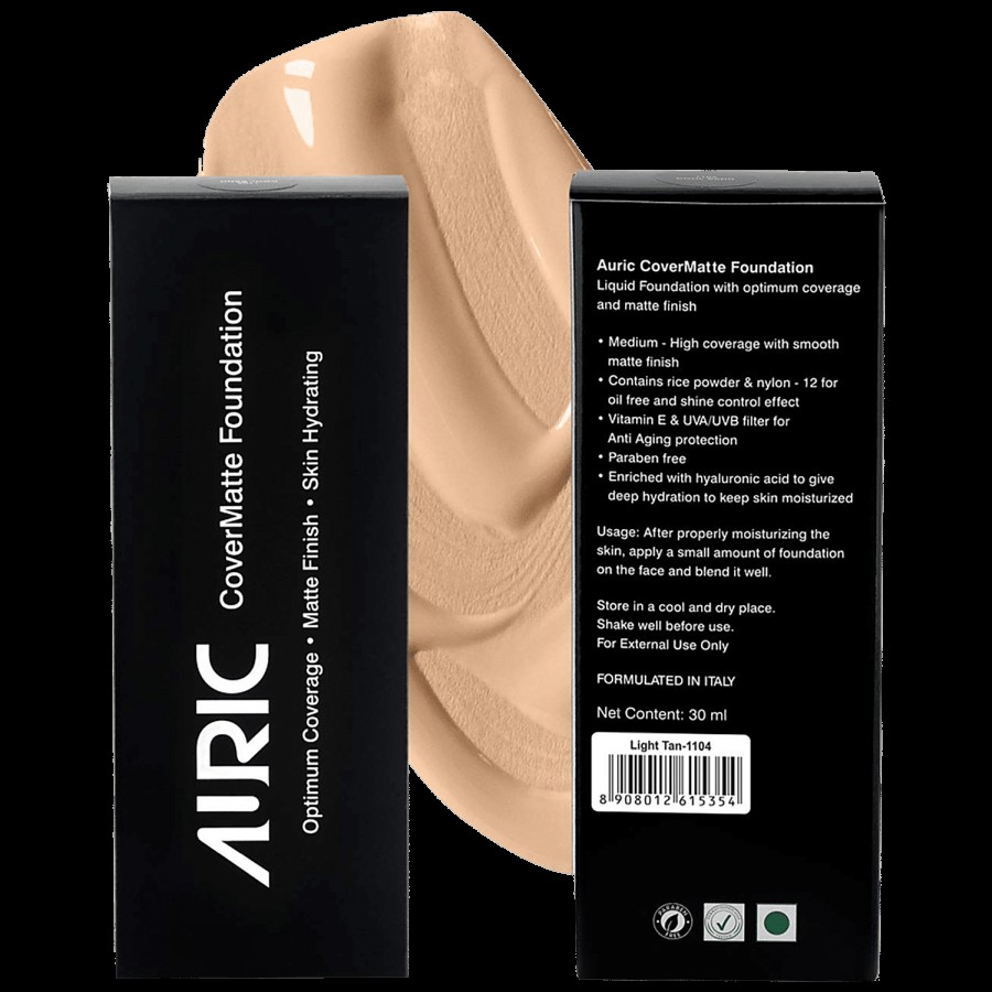 Auric Beauty Cover Matte Foundation - Provides Smooth & Flawless Base