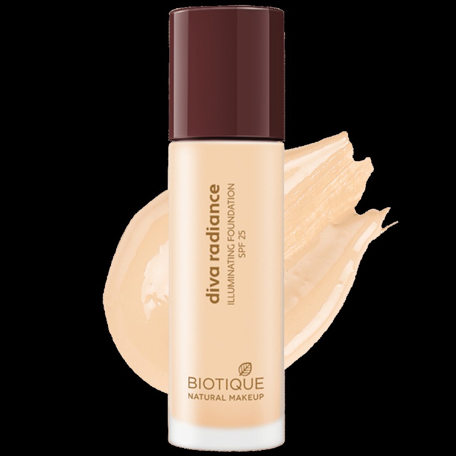 Biotique Natural Makeup Diva Radiance Illuminating Foundation - Pearl Barley