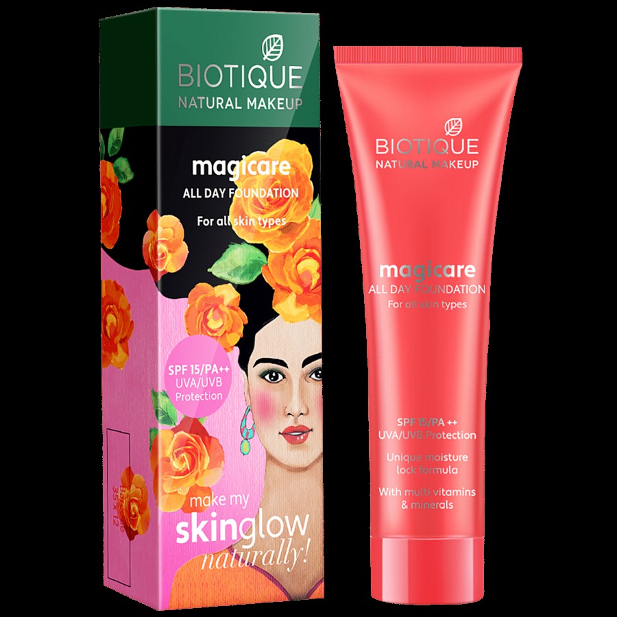 Biotique Natural Makeup Magicare All Day Foundation SPF 15 - Gypsum