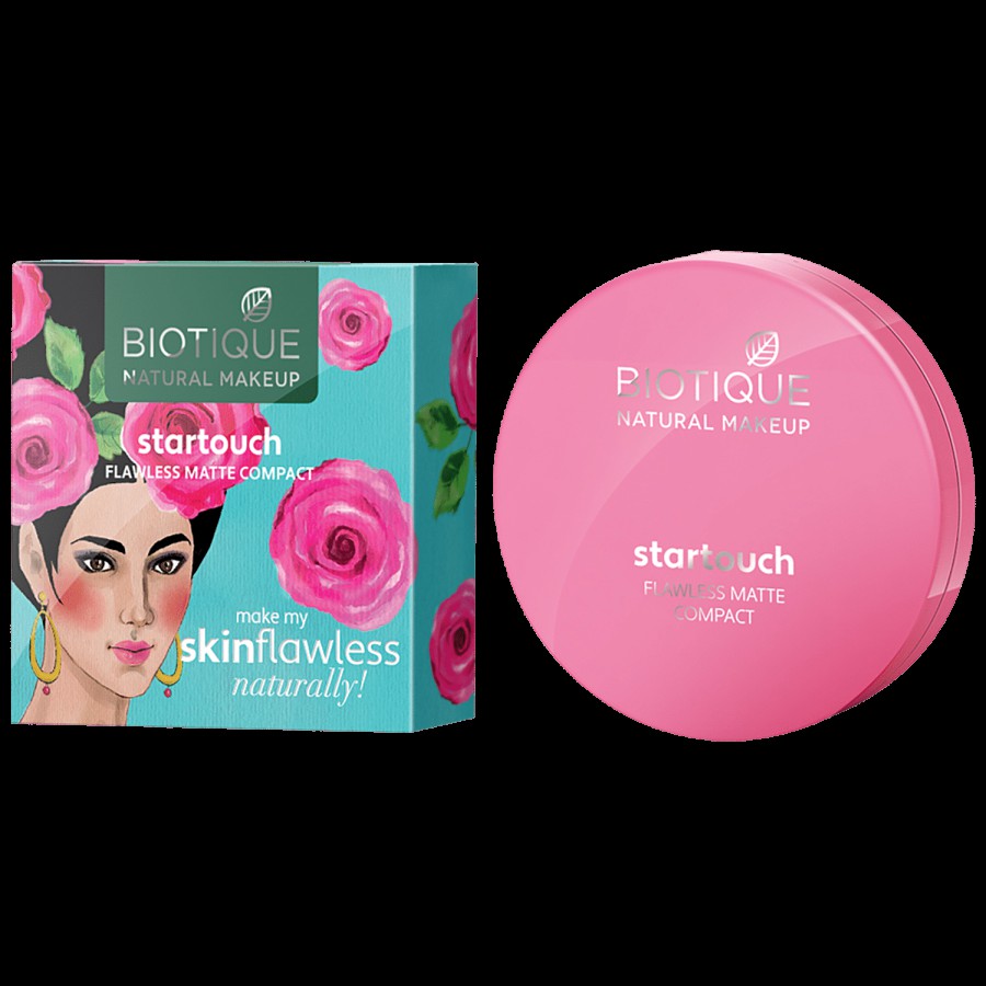 Biotique Natural Makeup Startouch Flawless Matte Compact - Honey Glow