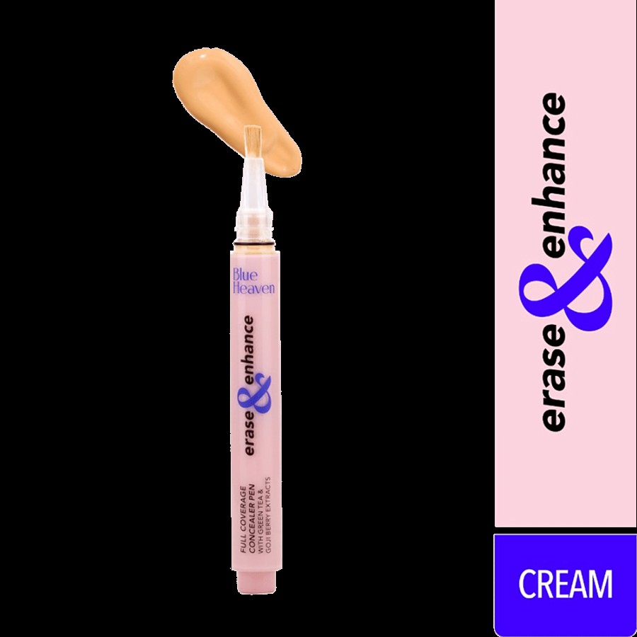 Blue Heaven Erase & Enhance Full Coverage Concealer Pen - Lightweight