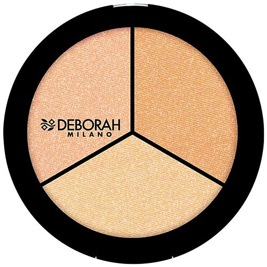 Deborah Trio Highlighter Palette - Pearly Beige / Gold Amber / Sparkling Rose)