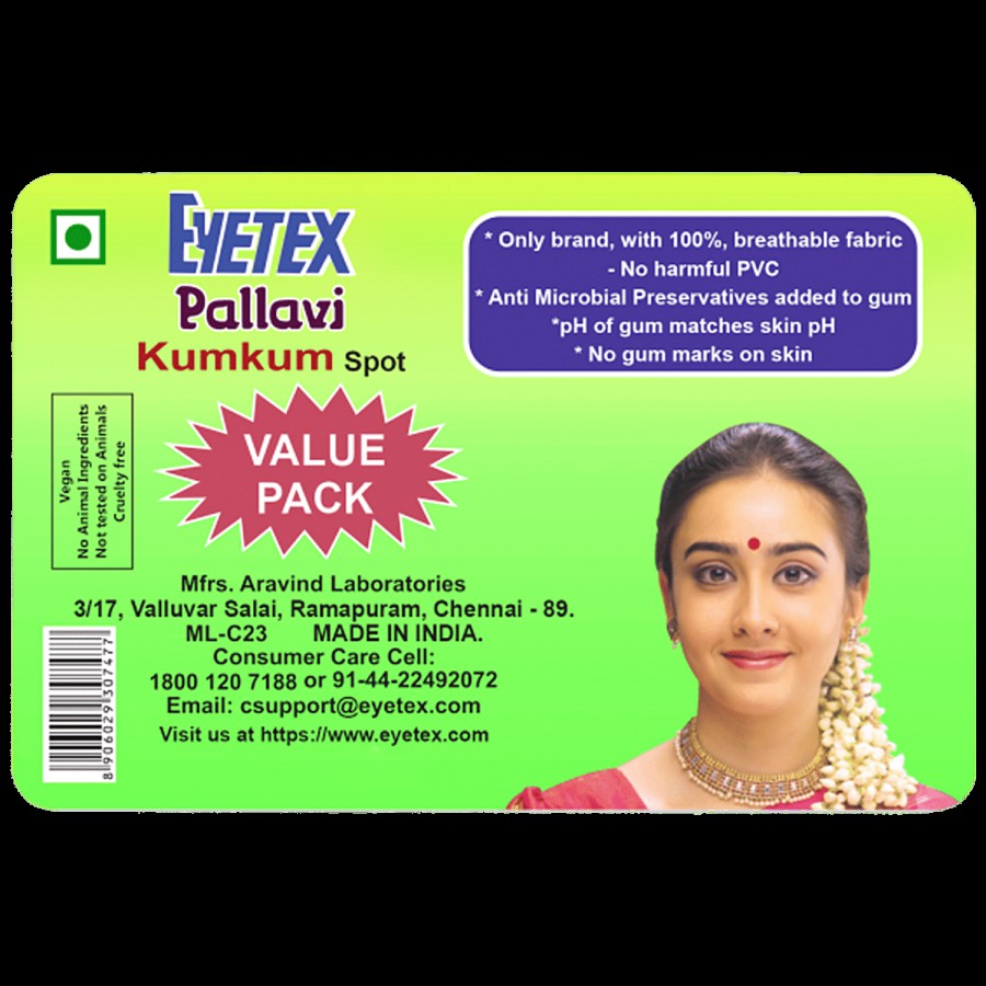 Eyetex Pallavi Kumkum Spot/Bindi 3 In 1 - P1