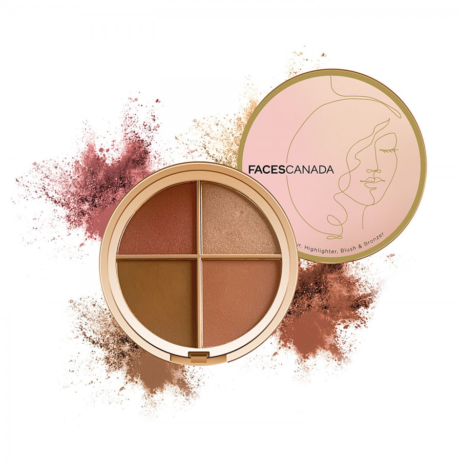 Faces Canada Second Skin 4 In 1 Face Palette - Blush + Contour + Highlighter