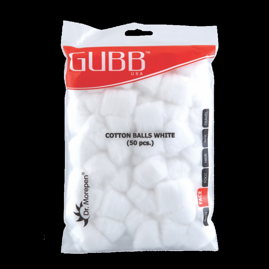 Gubb White Cotton Balls - For Makeup Removal