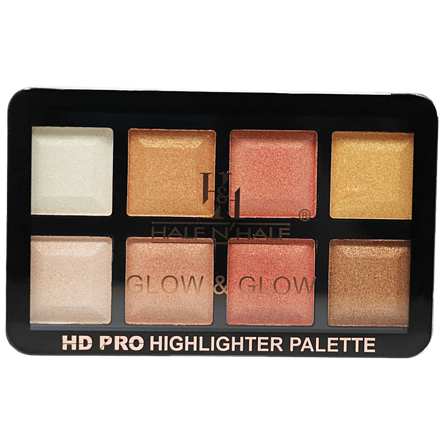 Half N Half Glow & Glow HD Pro Highlighter Palette - Lightweight