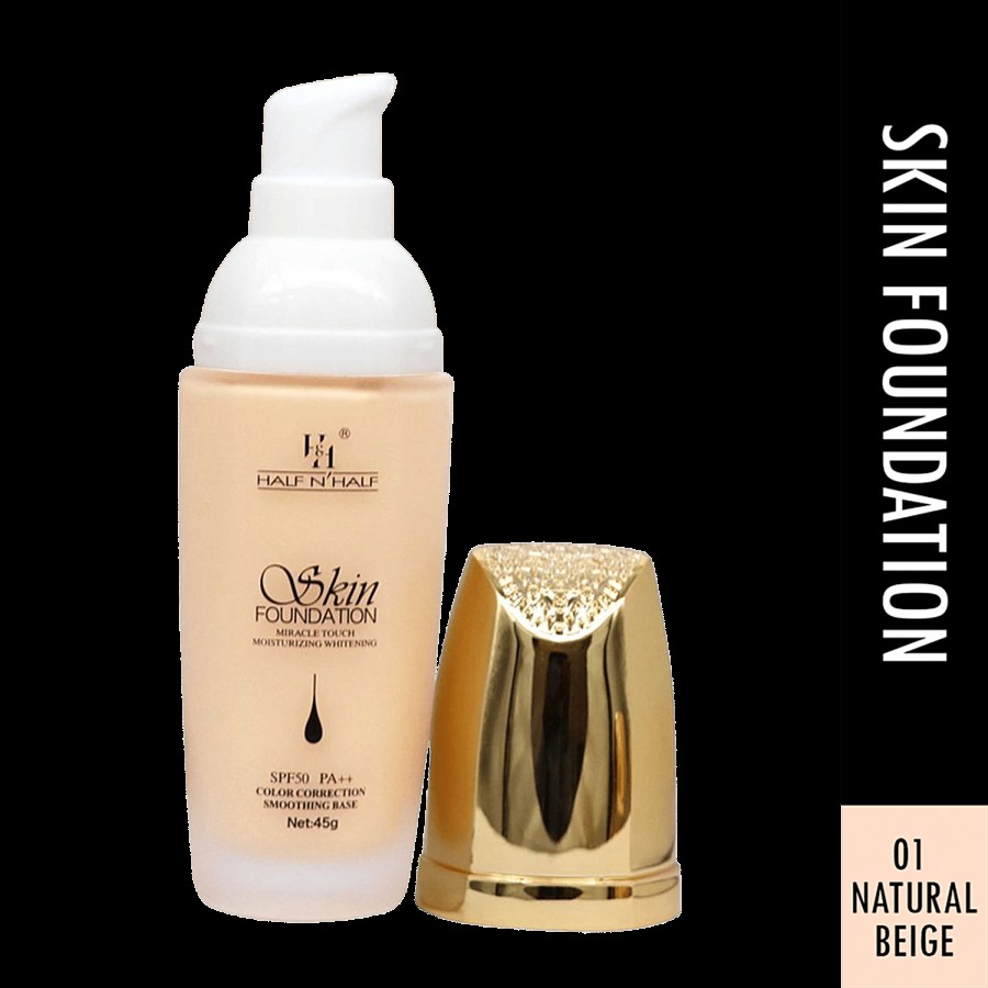 Half N Half Skin Foundation Miracle Touch Moisturizing Whitening - SPF 50