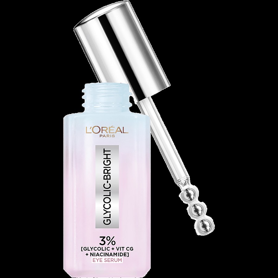 L'Oreal Paris Glycolic Bright Dark Circle Eye Serum With 3% Glycolic + Vit Cg + Niacinamide