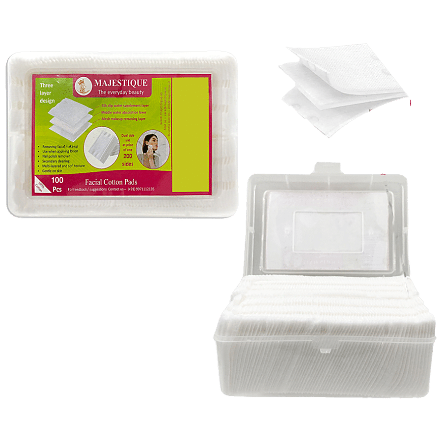 MAJESTIQUE Facial Cotton Pads - Three Layered