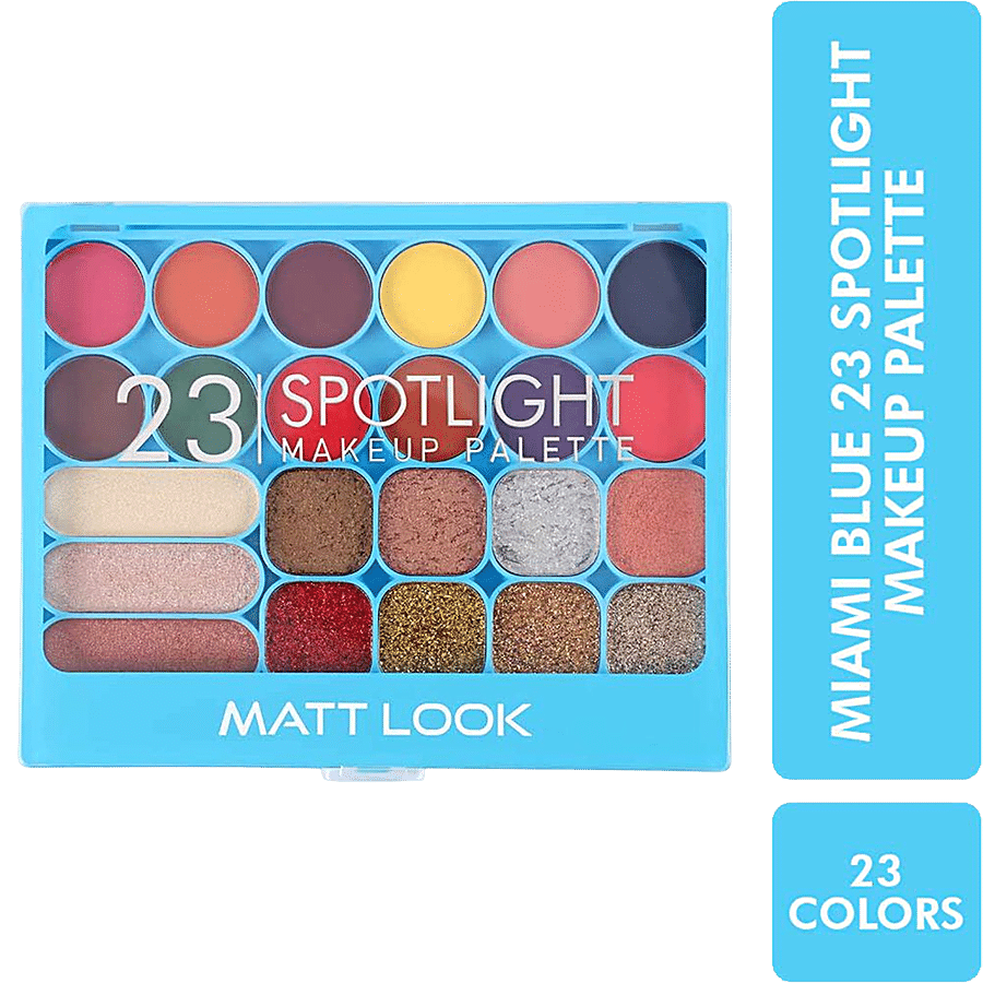 Mattlook Miami Blue 23 Spotlight Makeup Palette - Highly Pigmented