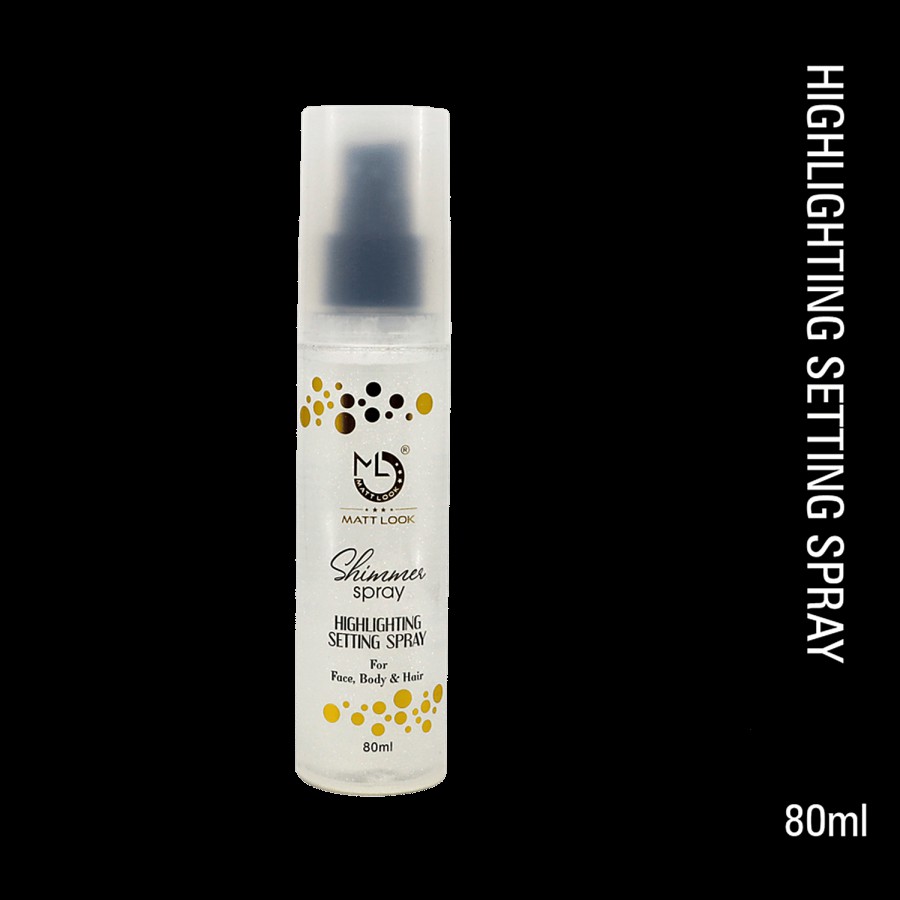 Mattlook Shimmer Highlighting Setting Spray - For Face