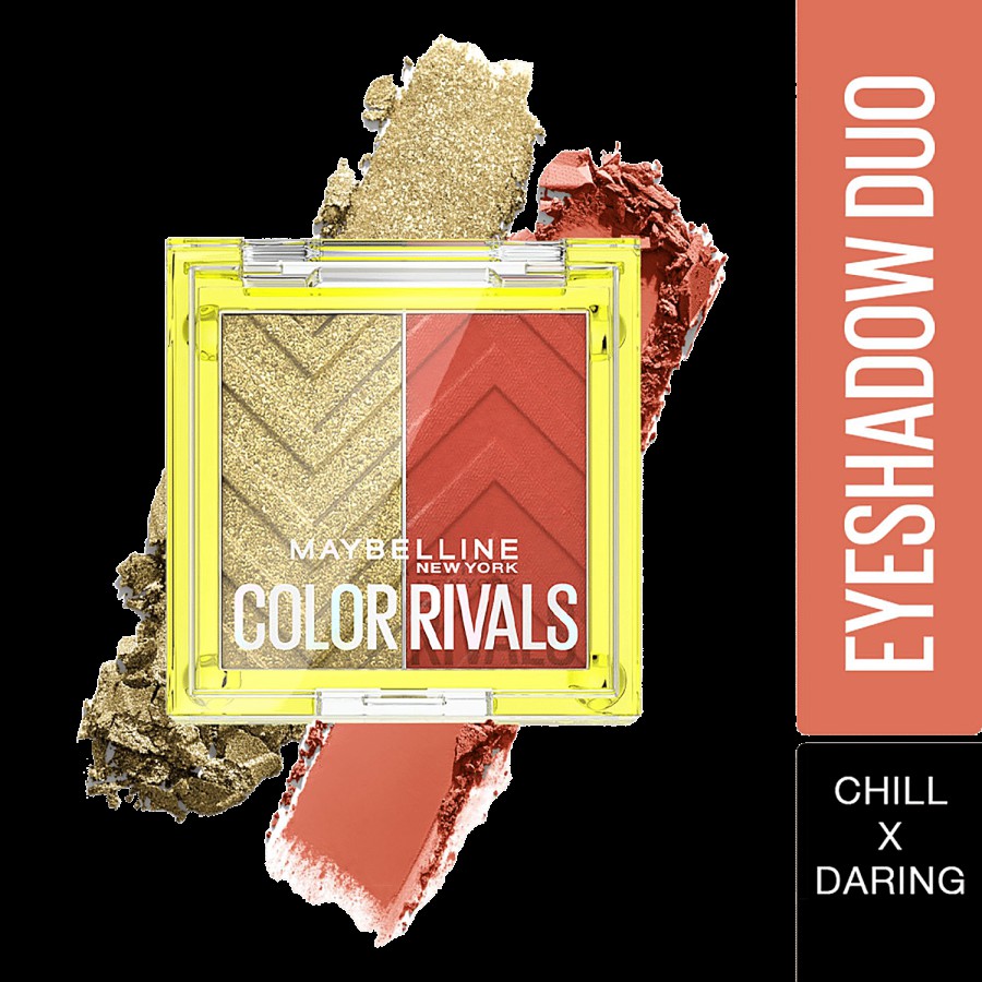 Maybelline New York Colour Rivals Shadow Longwear Duo Eyeshadow Palette - Chill x Daring