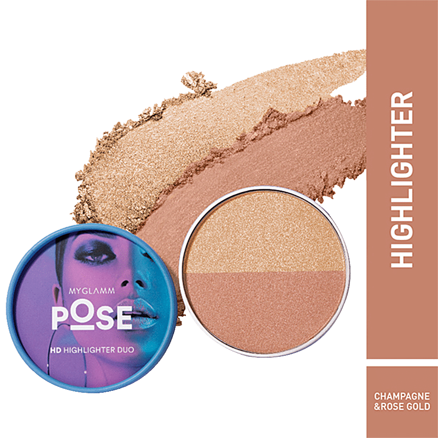 MyGlamm Pose HD Highlighter Duo - Ultra Shimmer Formula