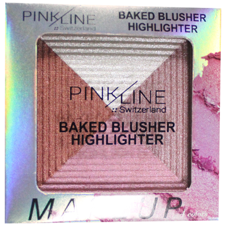 Pink Line Baked Blusher Highlighter - For A Flawless Glow